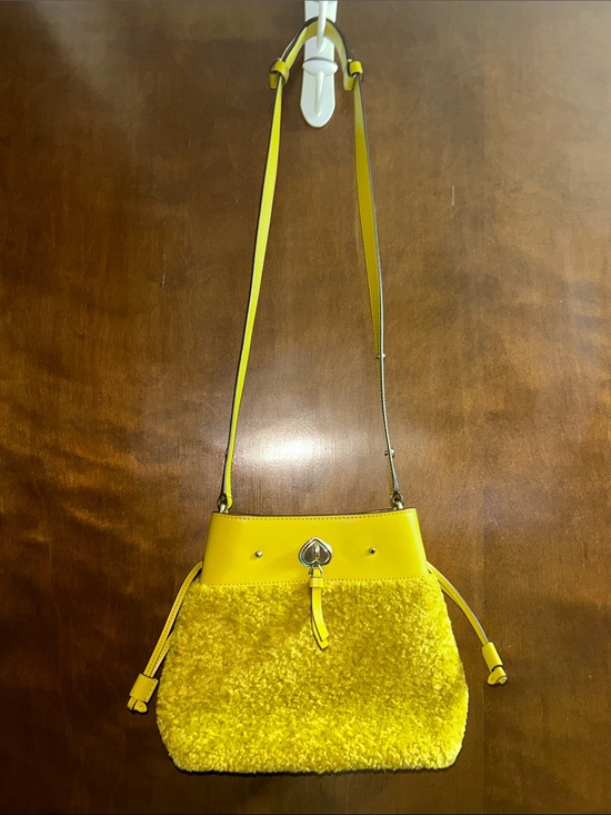 kate spade Handbags - Citron Sapphire Kate Spade New York Small Marti Faux Fur Bucket Bag Like New